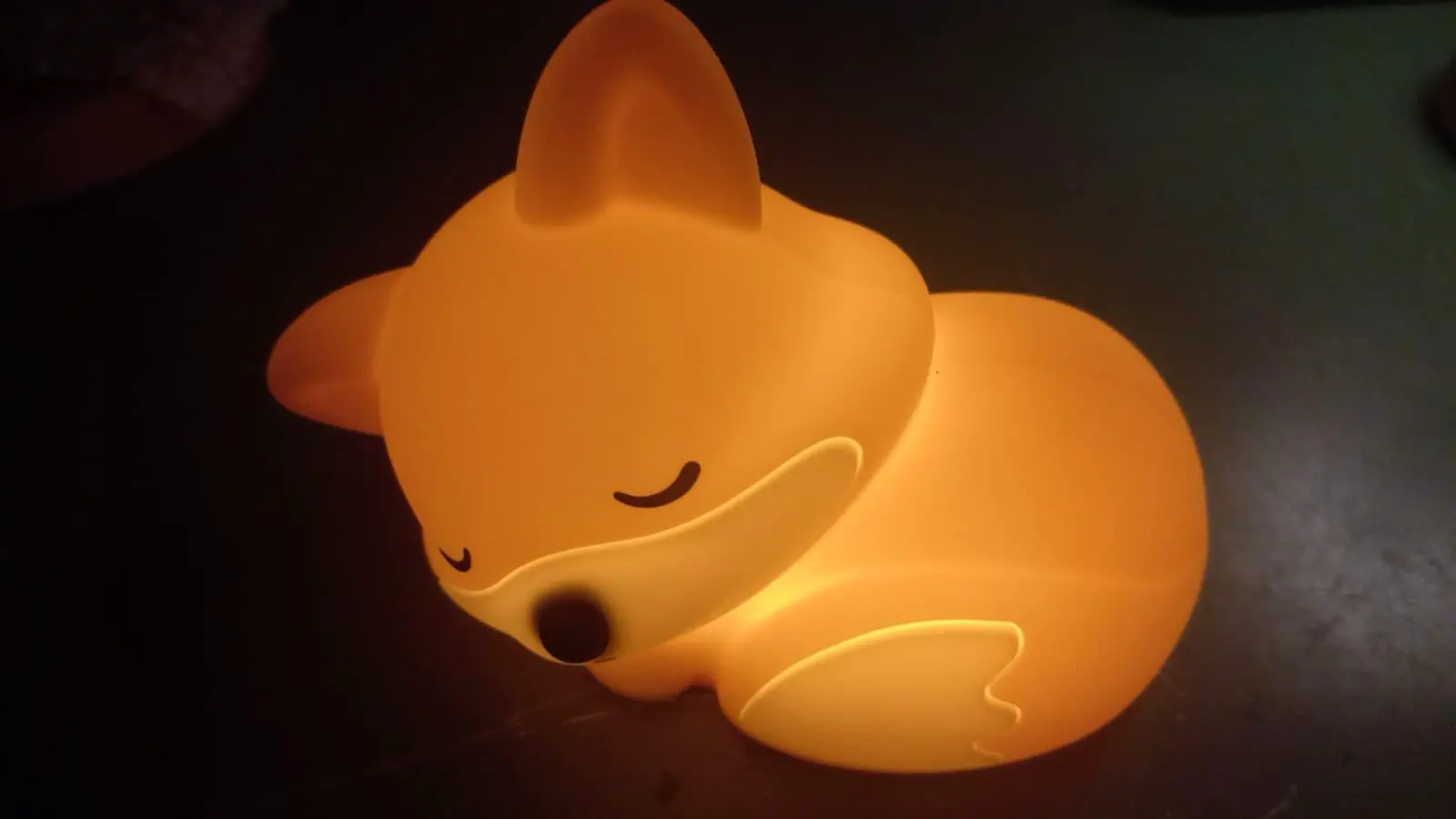 WHA&DARREN Grande Renard Veilleuse Enfants - Lampe Silicone Portable Réglable Couleurs