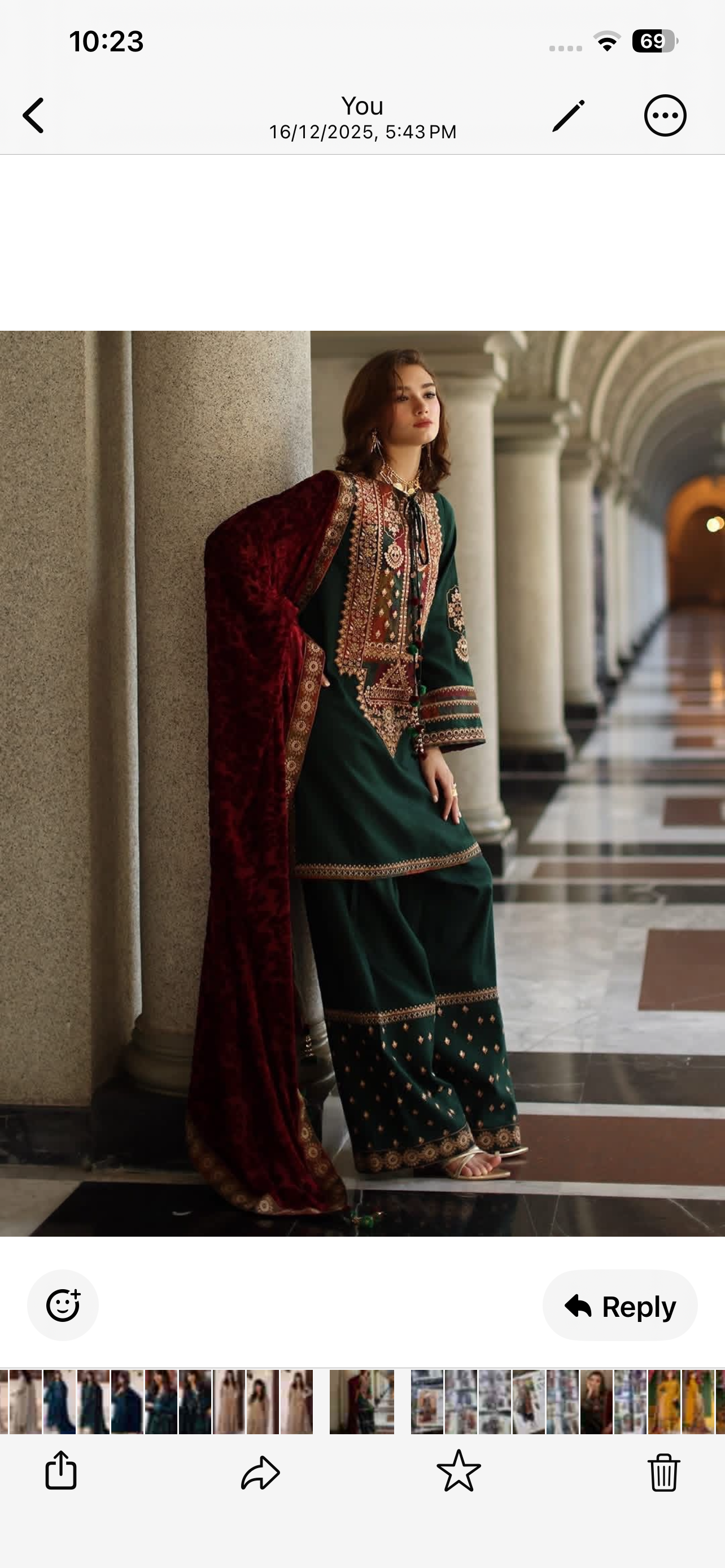 Sapphire 0U2TESL25V02 2 Piece Embroidered Silk Suit Silk Eid 1